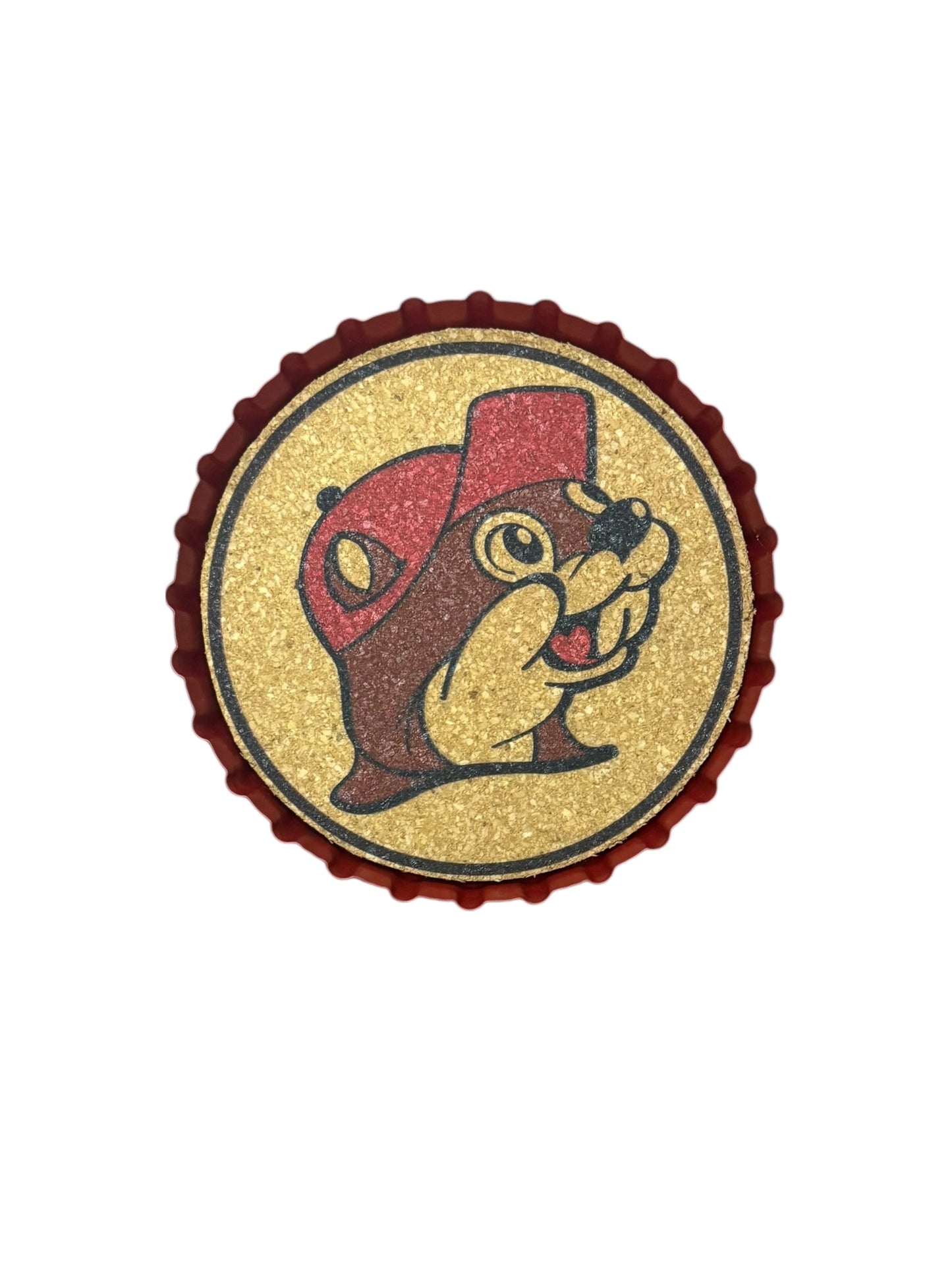 Buc-ee’s Bottle Cap Coaster – Decorative Logo Drink Coaster