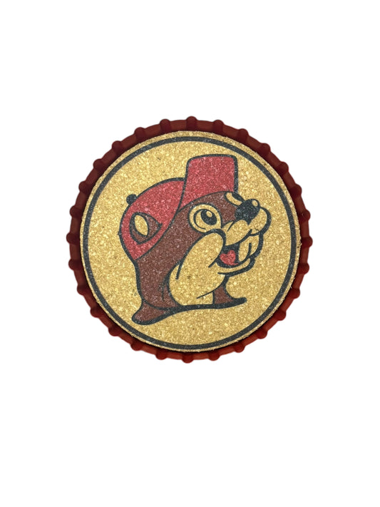 Buc-ee’s Bottle Cap Coaster – Decorative Logo Drink Coaster