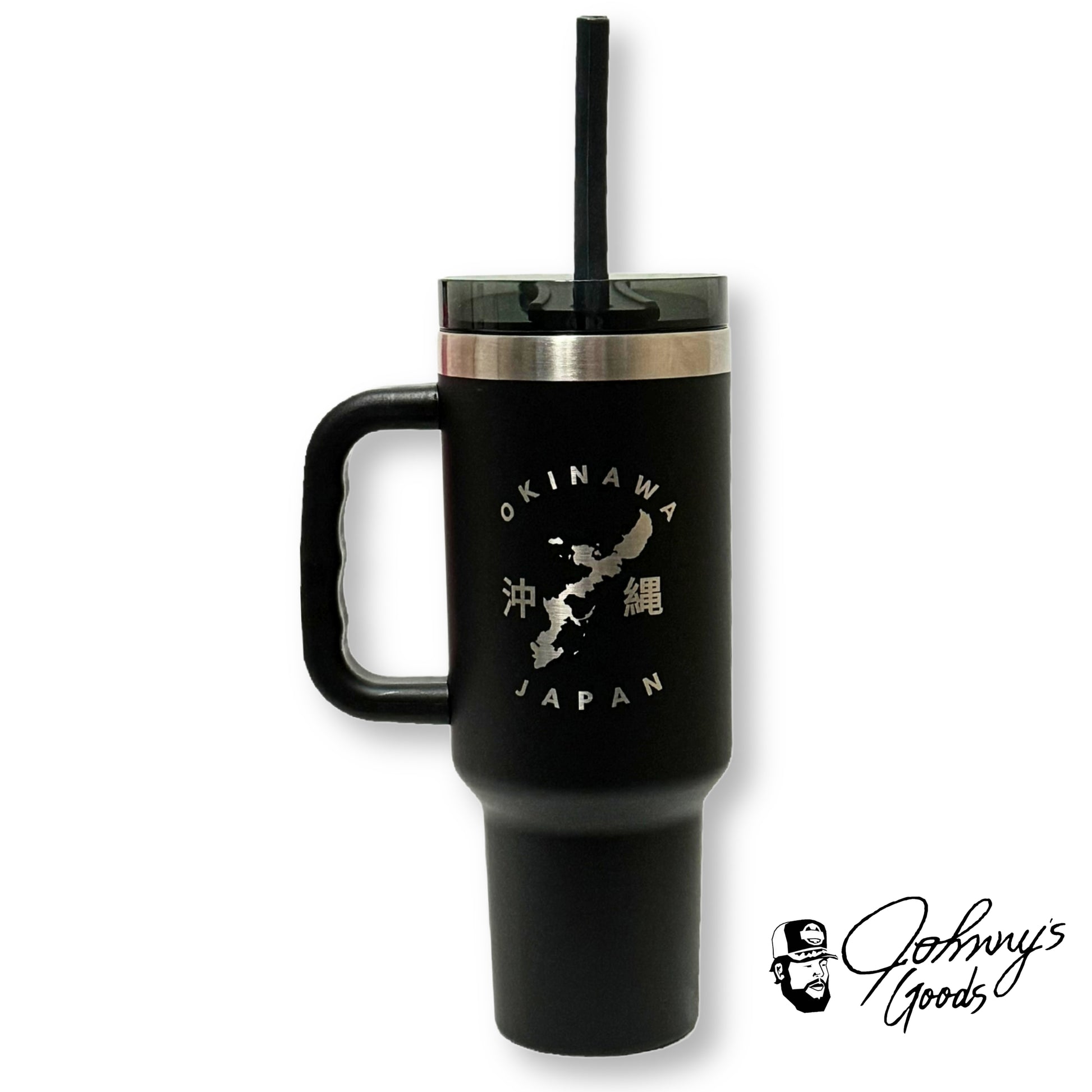 40 Oz Black Tumbler, Okinawa Japan