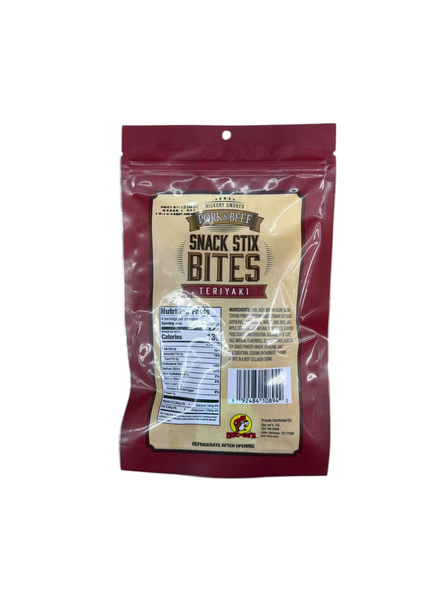 Buc-ee’s Hickory Smoked Pork & Beef Snack Stix Bites – 4 oz (Multiple Flavors)
