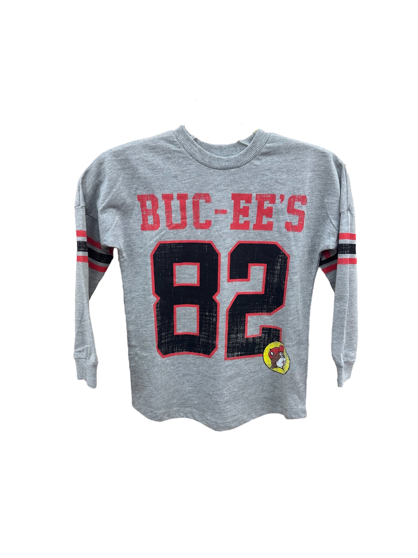 Buc-ee’s Football Jersey Fit ‘82 Heather Grey Long Sleeve