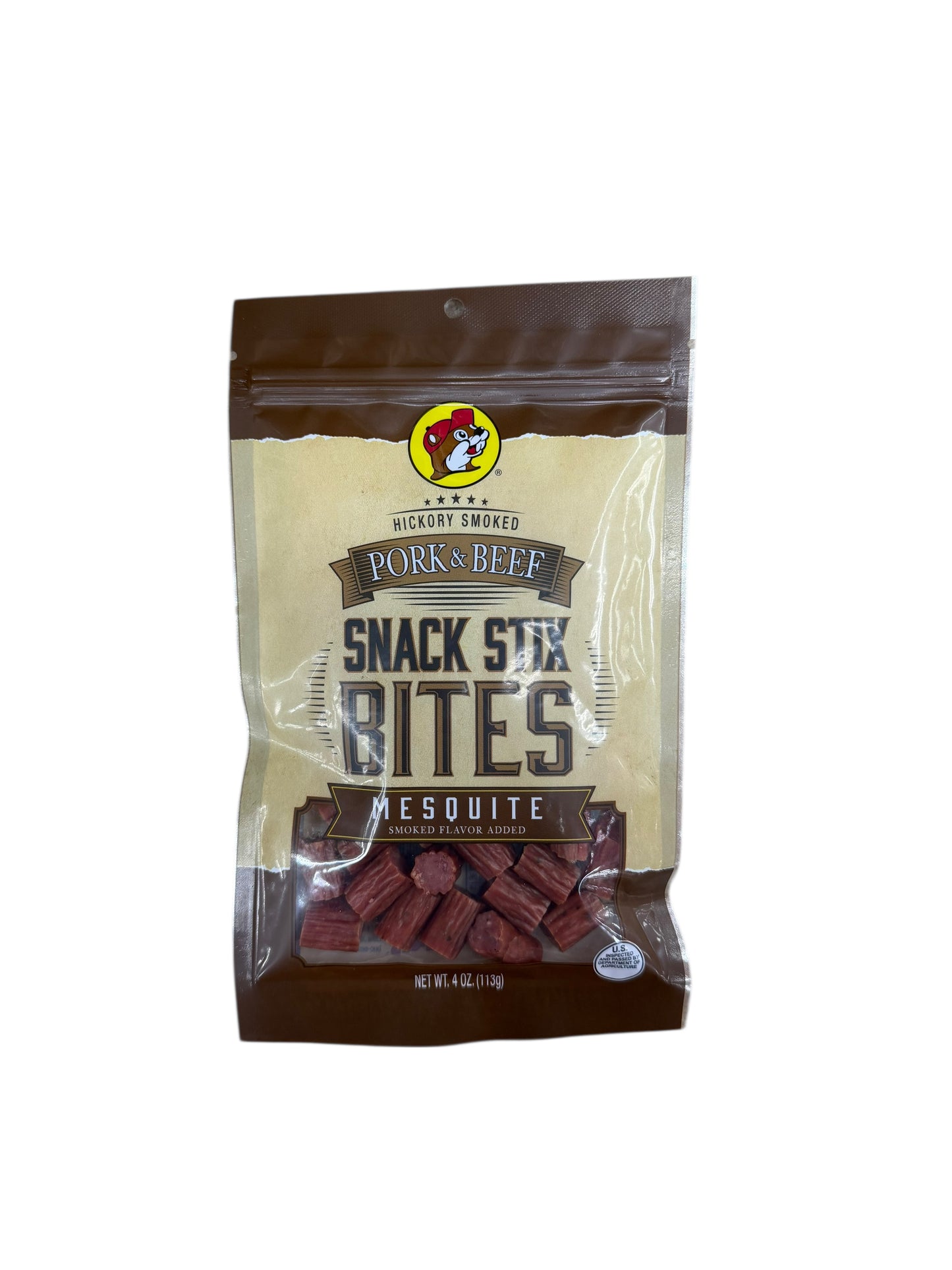 Buc-ee’s Hickory Smoked Pork & Beef Snack Stix Bites – 4 oz (Multiple Flavors)