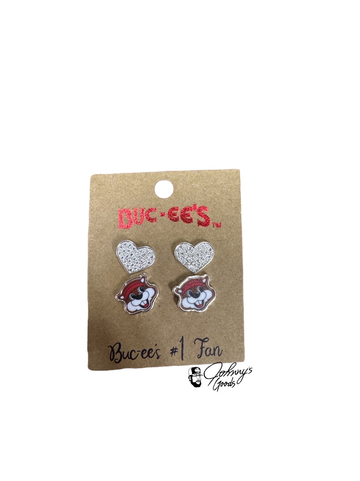 Buc-ee's Earrings Gold Pave Peace Love Multiple Pair