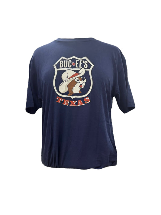 Buc-ee’s “All Roads Lead to Buc-ee’s” Texas Map T-Shirt – Navy Blue