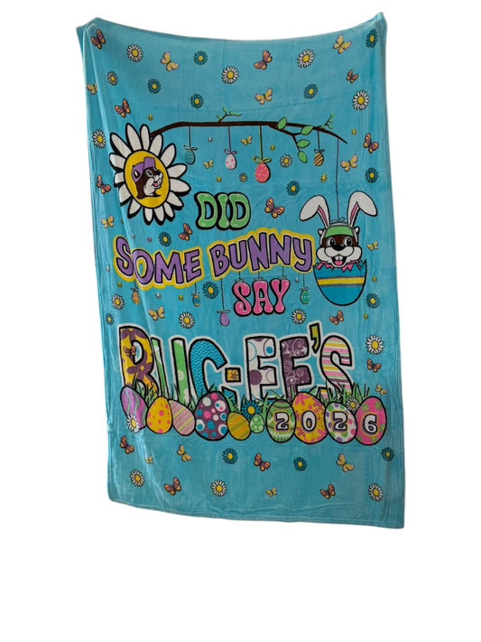 Buc-ee’s “Did Some Bunny Say Buc-ee’s 2026” Easter Throw Blanket – Teal Spring Design