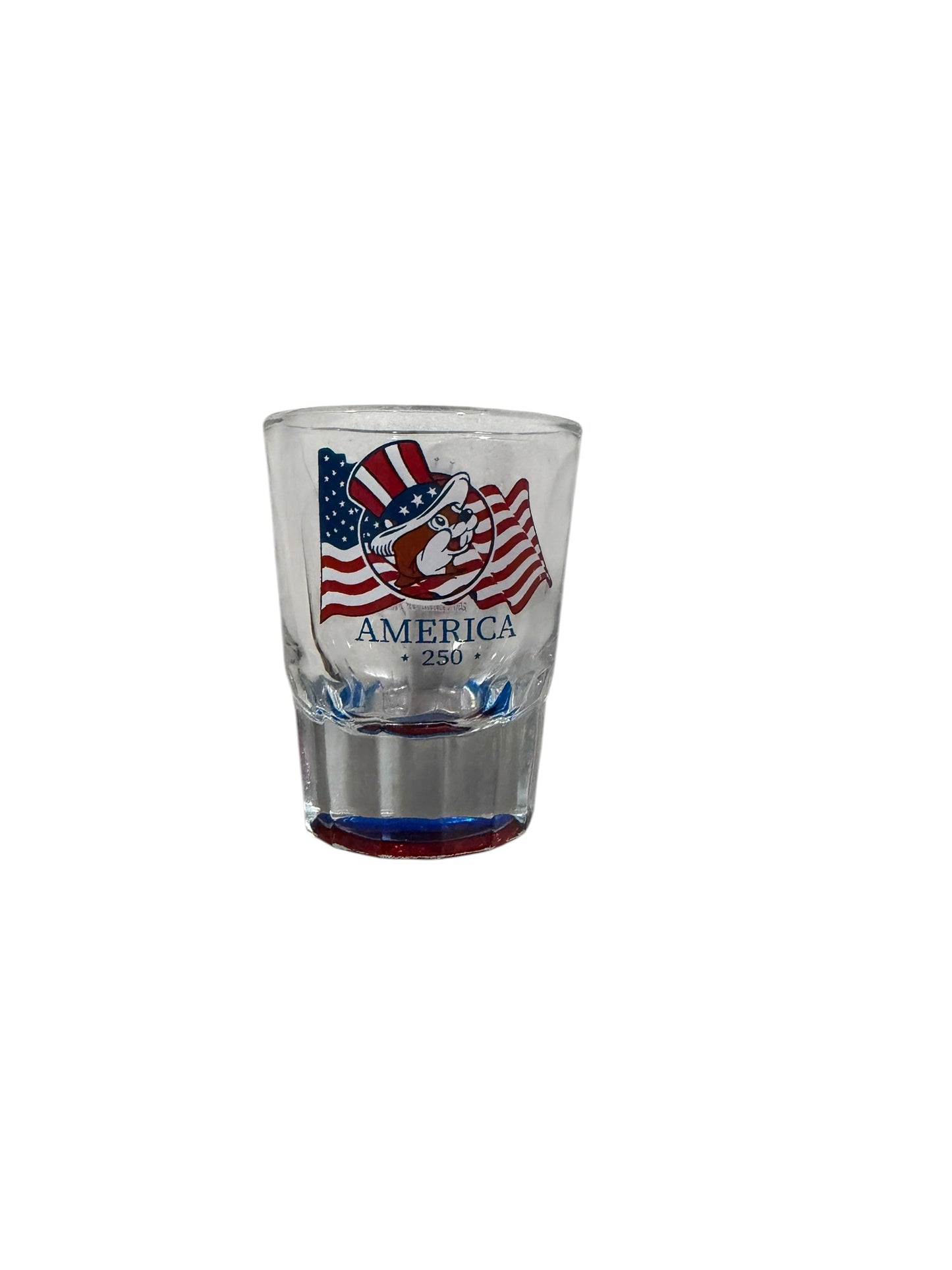 Buc-ee’s America 250 Shot Glass – Patriotic Red White & Blue Collectible | 250 Years of Freedom