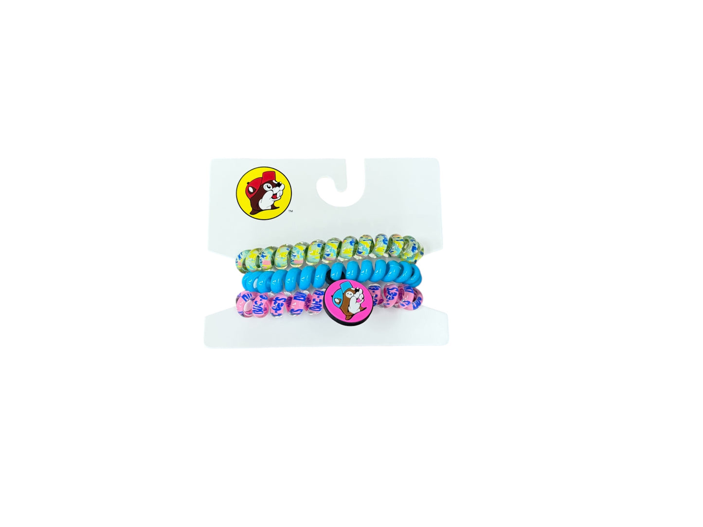 Buc-ee’s Coil Hair Ties – 3 Pack | No-Crease Spiral Hair Bands