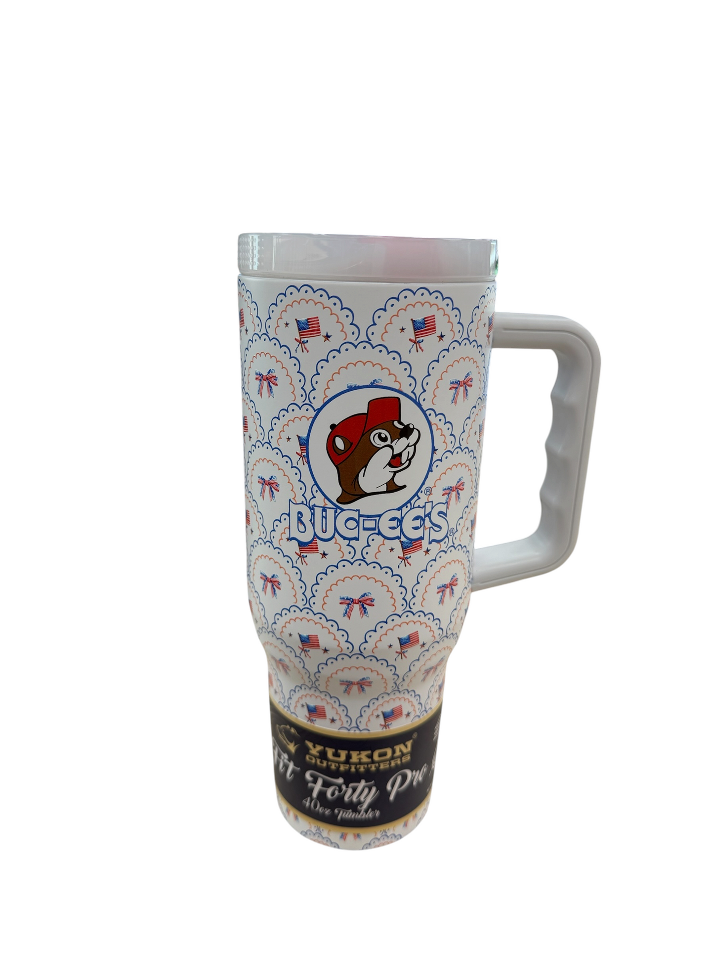 Buc-ee’s Patriotic 40 oz Insulated Travel Tumbler with Handle & Straw