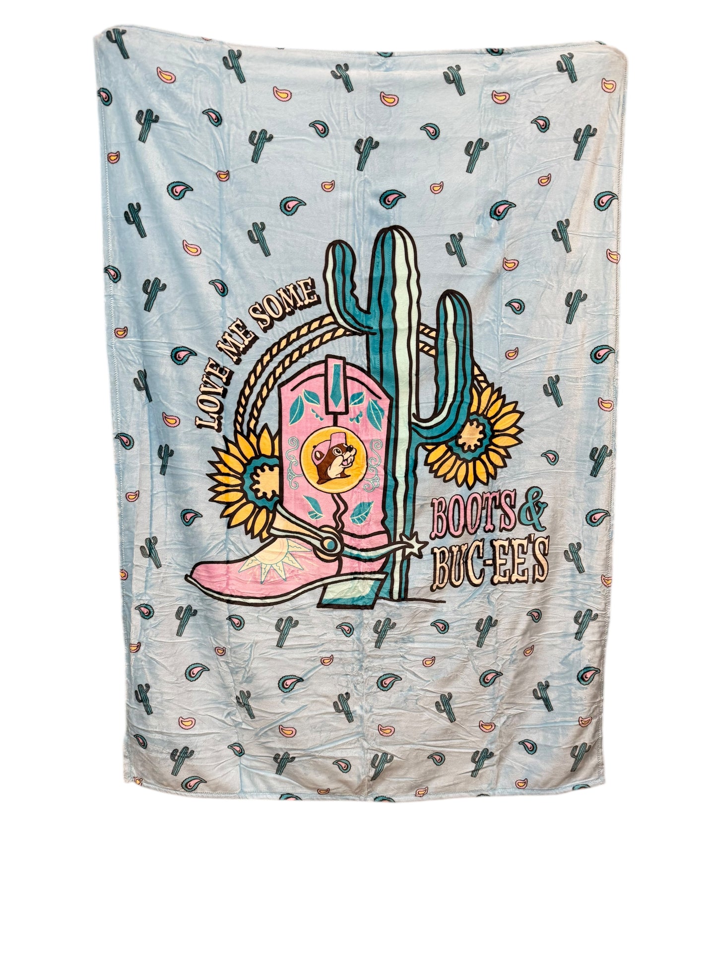 Buc-ee’s “Love Me Some Boots & Buc-ee’s” Throw Blanket – 50 x 70 in
