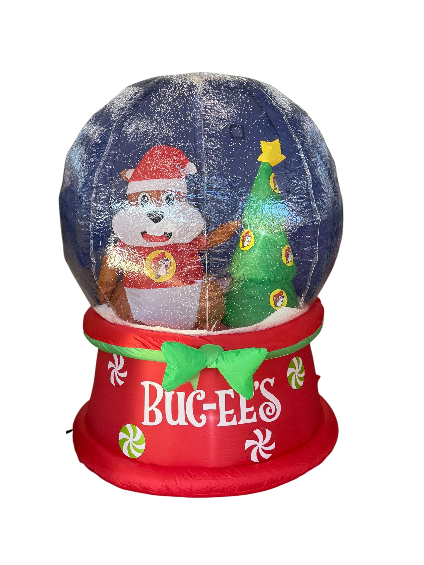 Buc-ee’s Christmas Snow Globe Inflatable – Santa Beaver with Tree