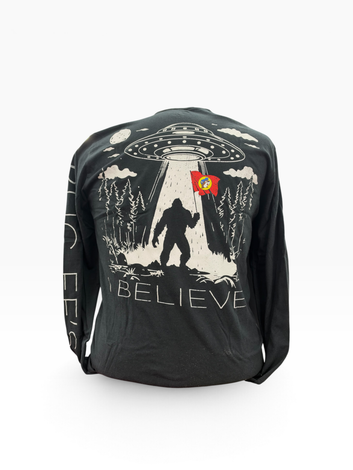 Buc-ee’s Bigfoot UFO “Believe” Long Sleeve Graphic Shirt