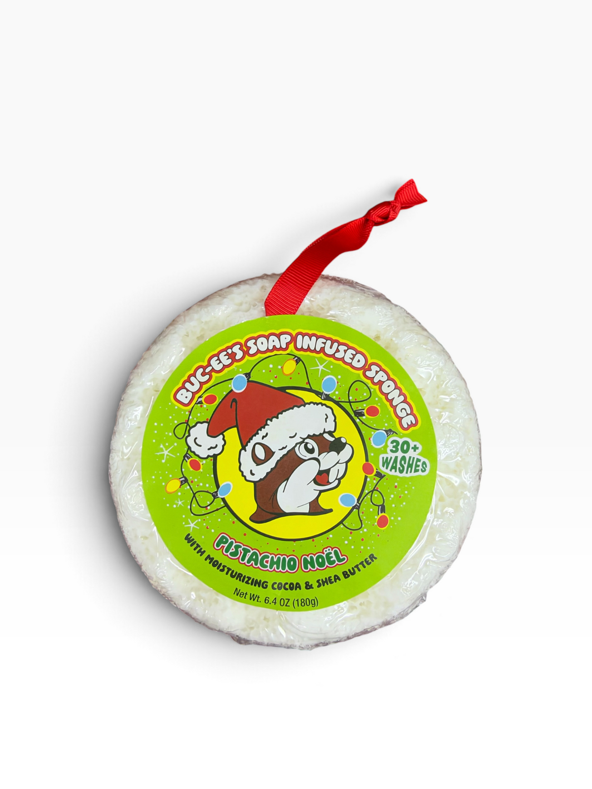 Buc-ee’s Christmas Soap-Infused Sponge – Peppermint Swirl & Pistachio Noël