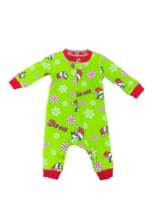 Buc-ee’s Christmas Pajama Onesie – Green Holiday Print 2025