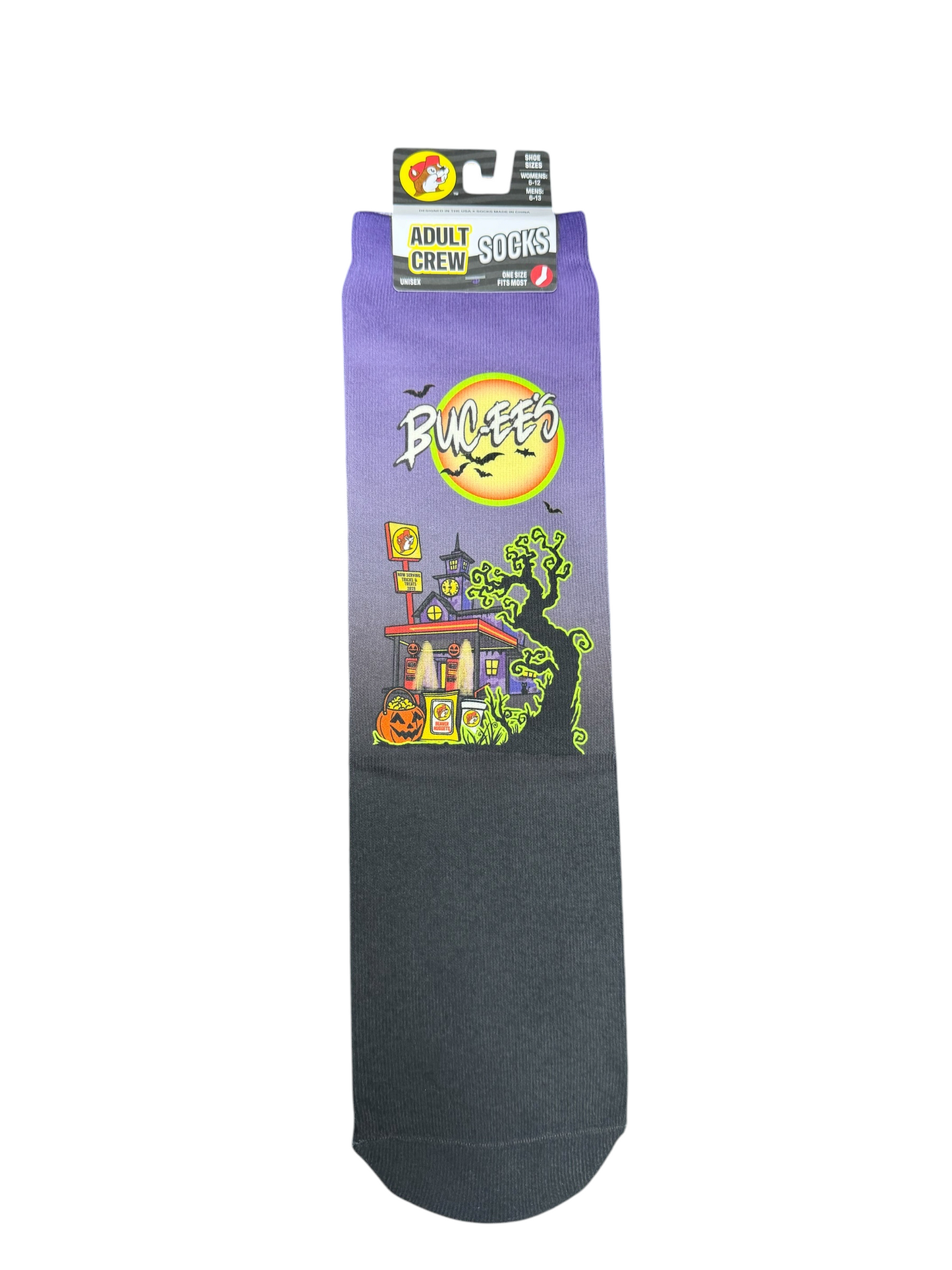Buc-ee’s Spooky Nights Halloween Socks Collection – Adult & Kids Crew Socks and No-Show Socks