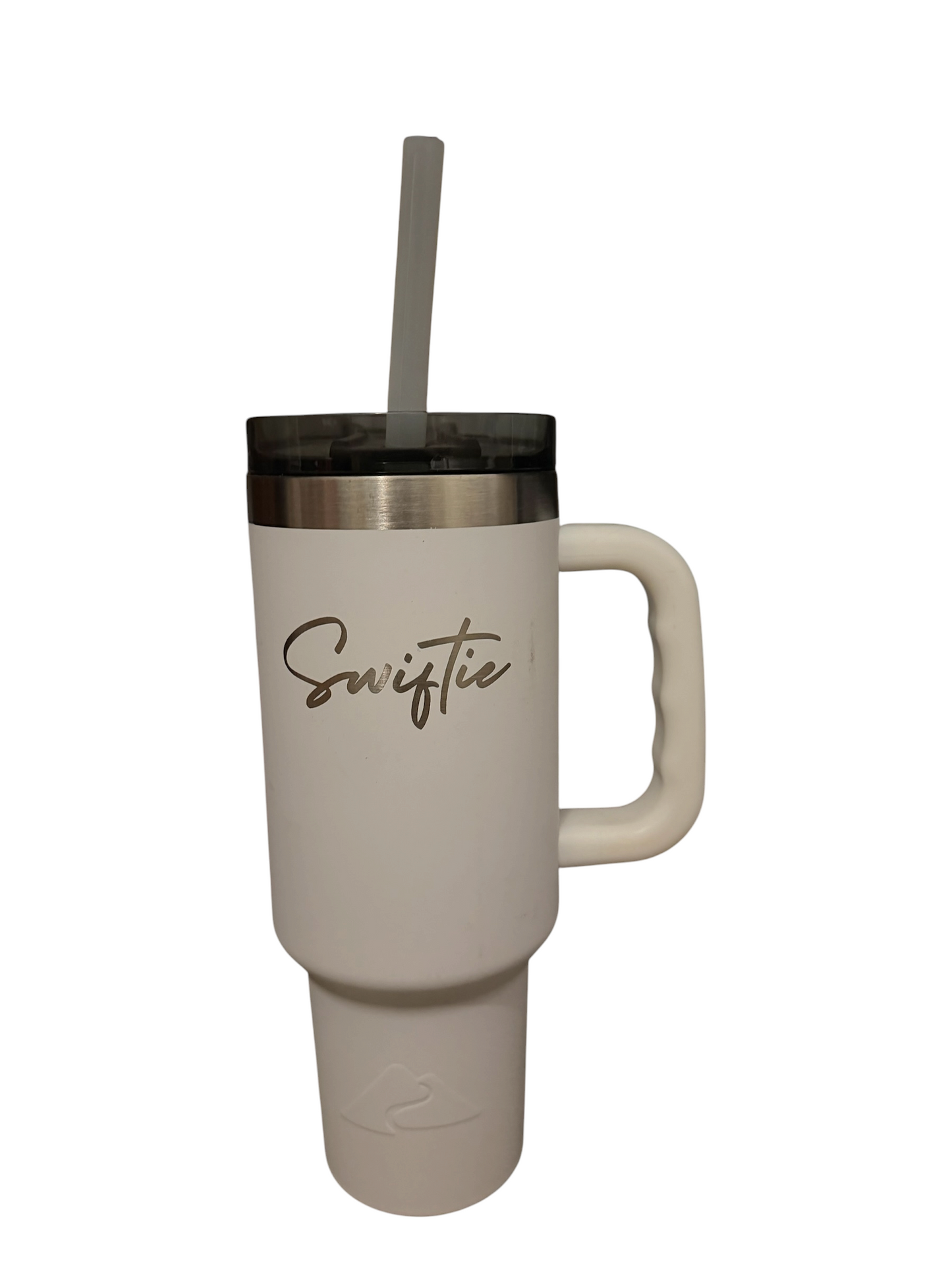 Swiftie 40 oz Insulated Travel Tumbler with Handle & Straw – White