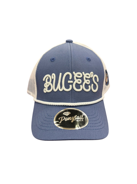 Buc-ee’s Blue & Cream Ponytail Trucker Hat