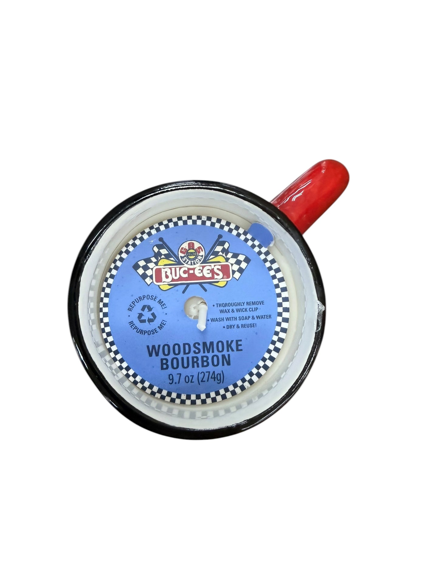 Buc-ee’s Woodsmoke Bourbon Candle Mug – Reusable Coffee Cup (9.7 oz)