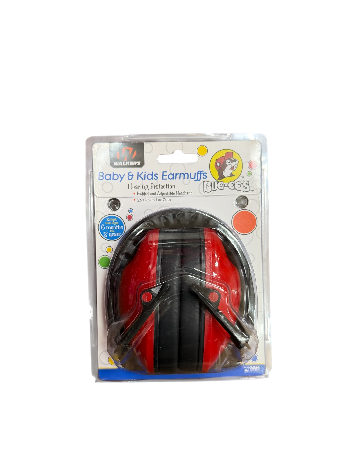 Buc-ee’s Baby & Kids Hearing Protection Earmuffs – Red/Black