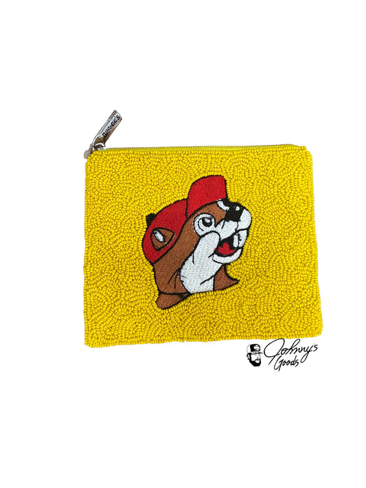 Buc-ee’s Embroidered Beaded Logo Zipper Pouch 5.5”x4”