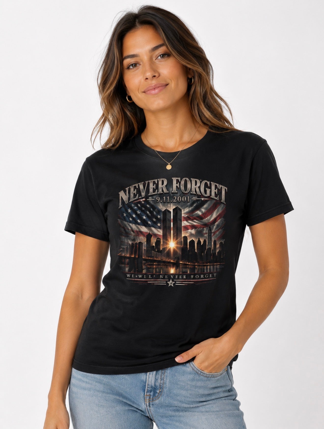 9/11 25th Anniversary Memorial T-Shirt – September 11, 2001–2026 Patriotic Twin Towers Tee