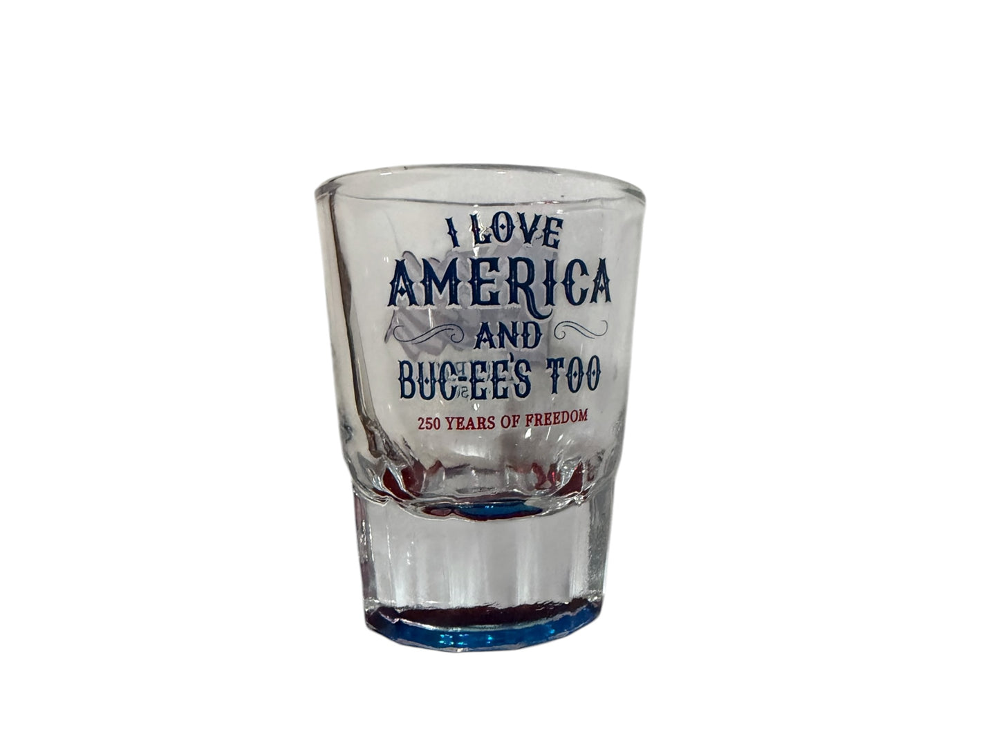 Buc-ee’s America 250 Shot Glass – Patriotic Red White & Blue Collectible | 250 Years of Freedom