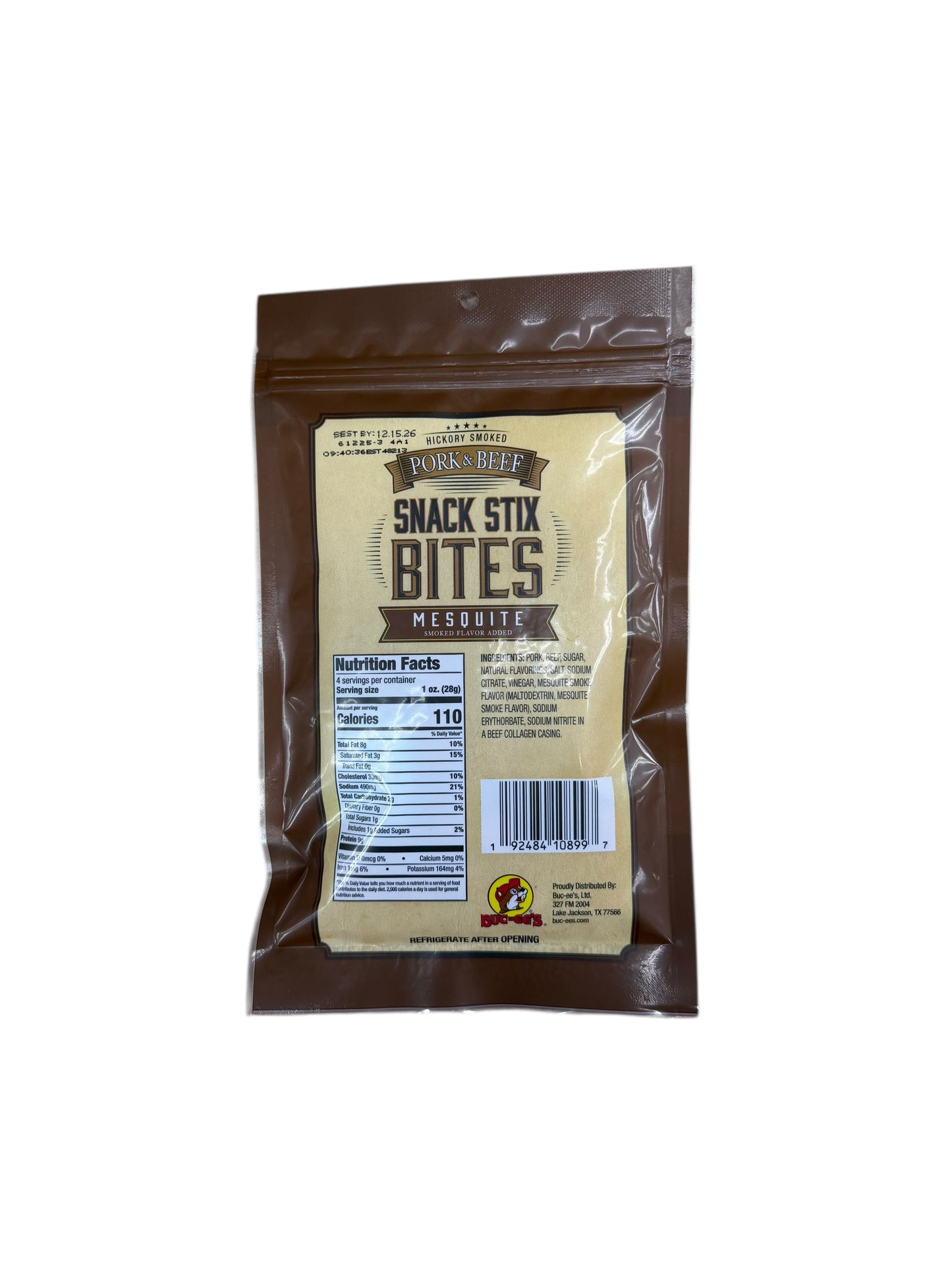 Buc-ee’s Hickory Smoked Pork & Beef Snack Stix Bites – 4 oz (Multiple Flavors)