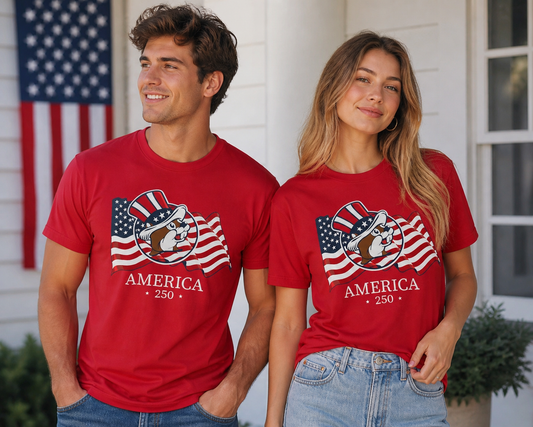 Buc-ee’s “America 250” Patriotic T-Shirt – Red | 250 Years of Freedom Edition 🇺🇸
