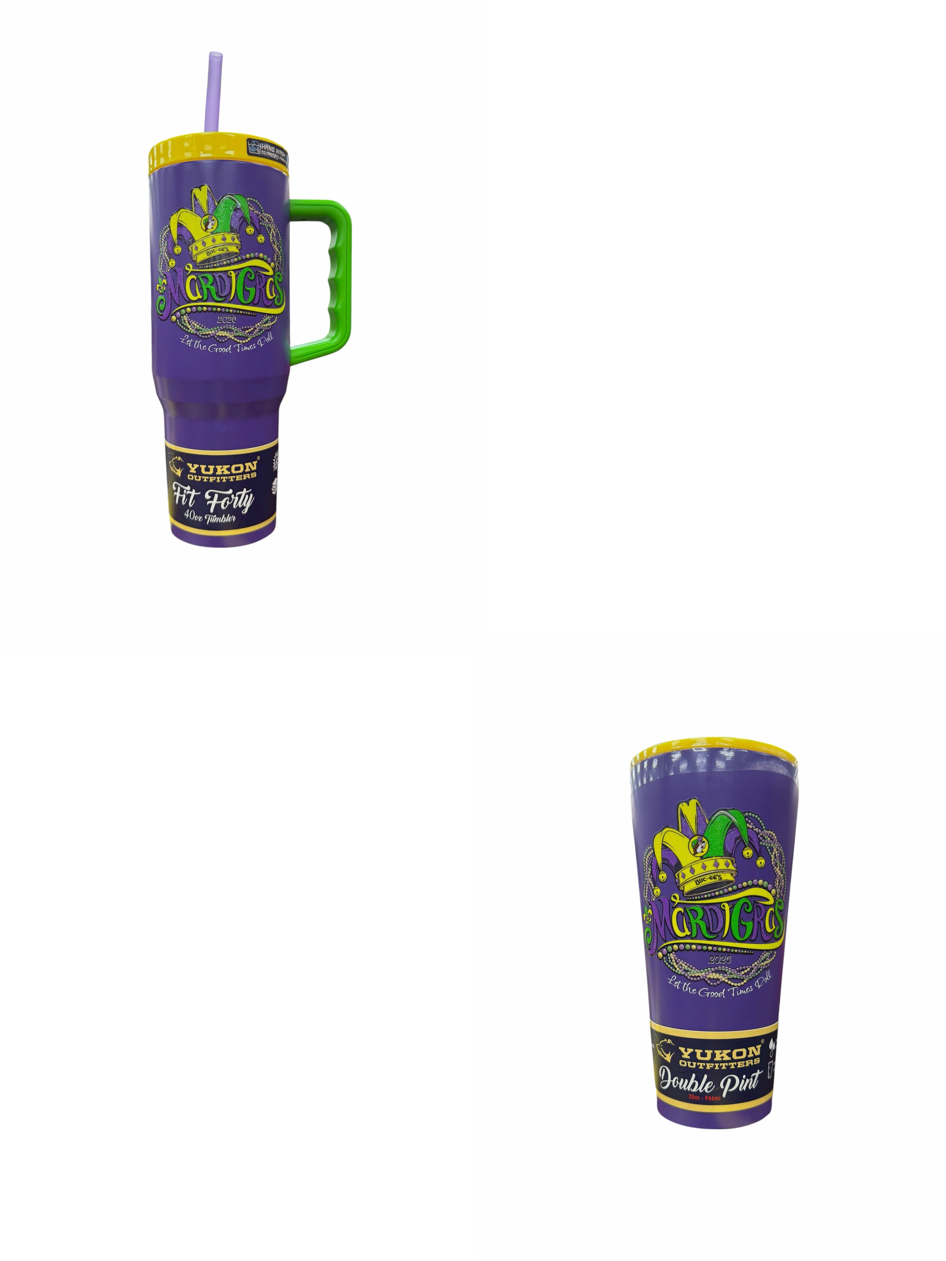 Buc-ee's Mardi Gras Tumblers – 32oz & 40oz | Let the Good Times