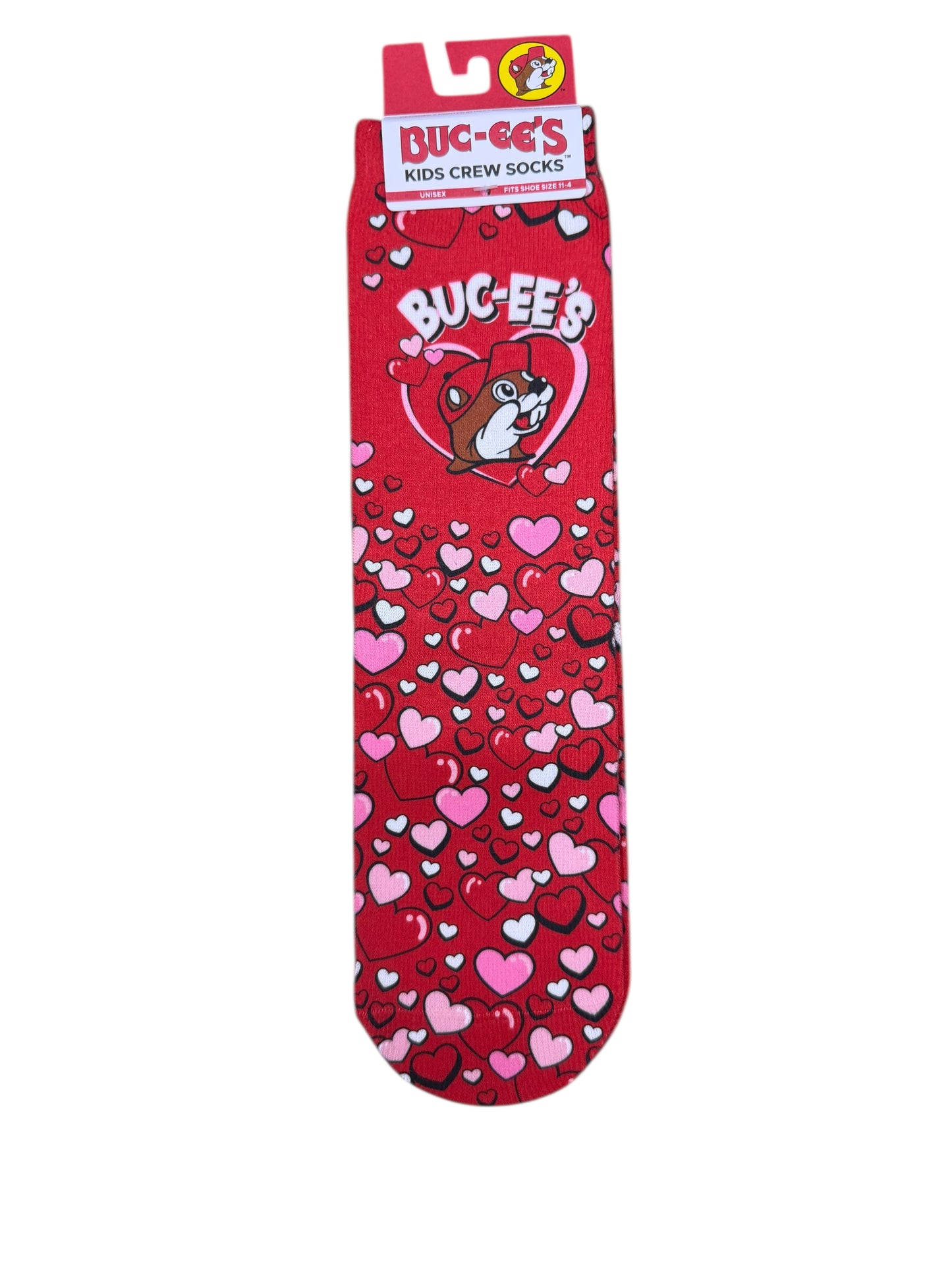 Buc-ee’s Valentine No-Show Socks – Hearts & Candy Design (Unisex)