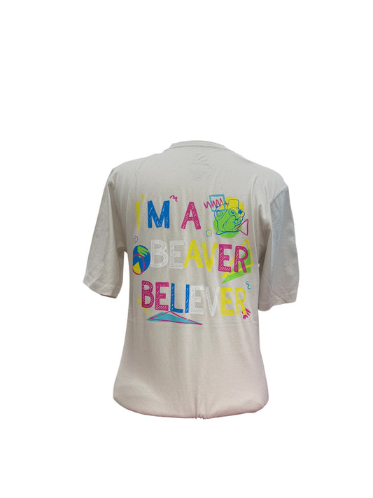 Buc-ee’s “I’m A Beaver Believer” Retro Graphic T-Shirt – Cream Adult TShirt