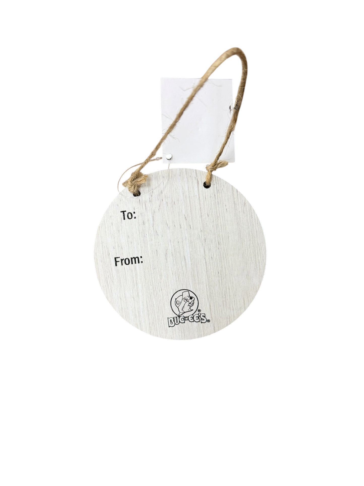 Buc-ee’s Wooden Gift Tag Ornament –  Collage Design with Twine Hanger