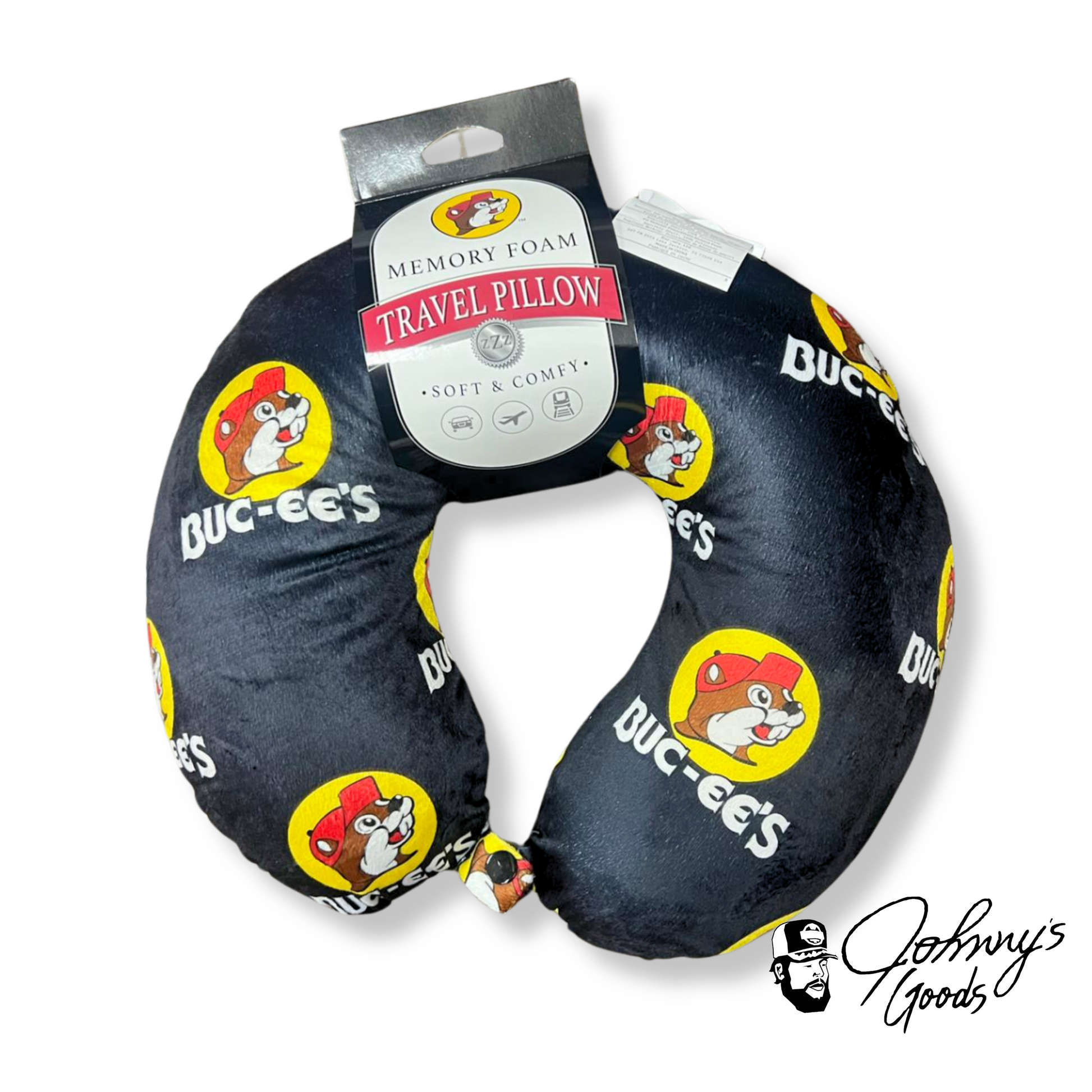 Buc-ee's Black Travel Neck Pillow Memory Foam buc ees buc ee's bucees buccees buc-ees