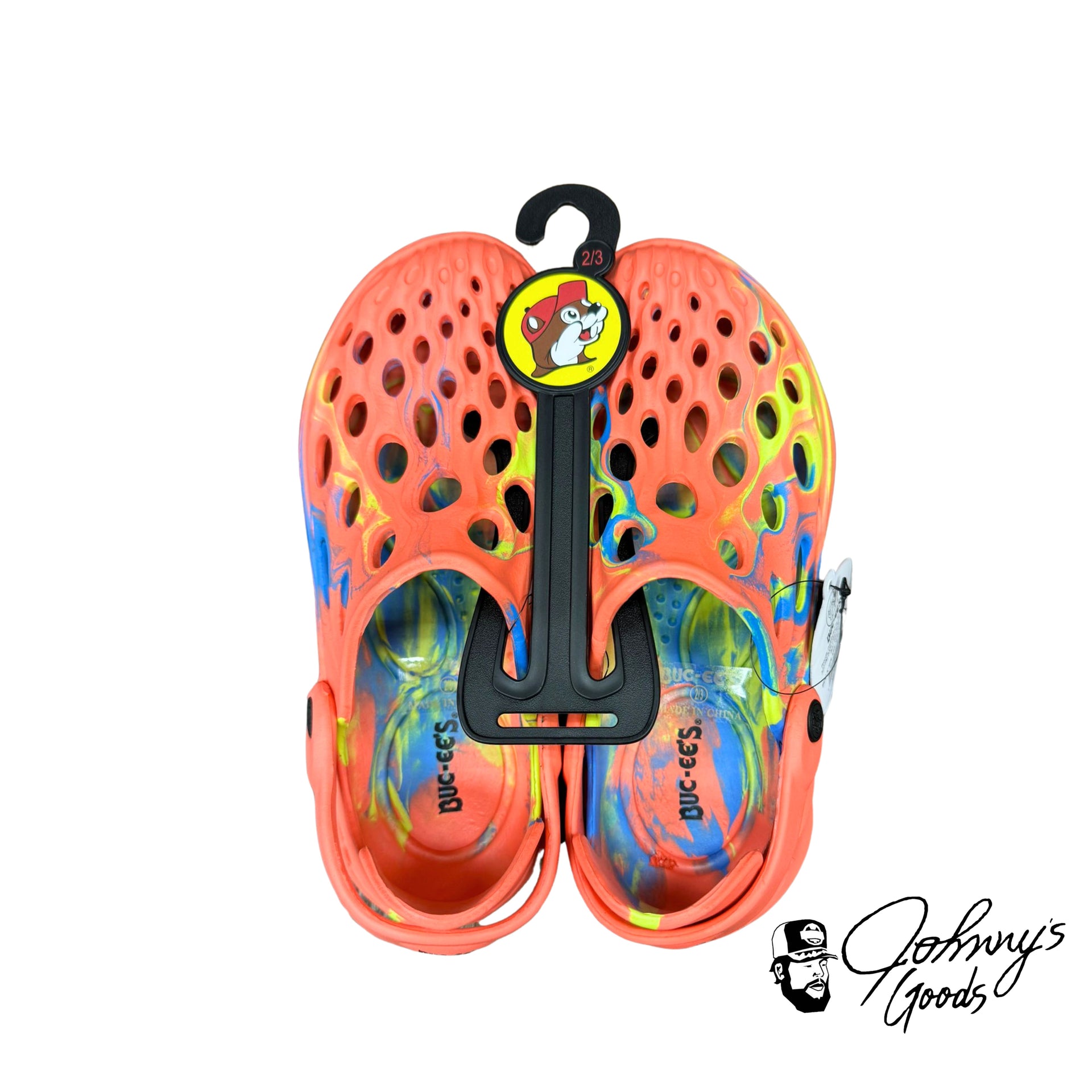 Buc-ee's Clogs Orange Splash Footwear Johnny's Goods