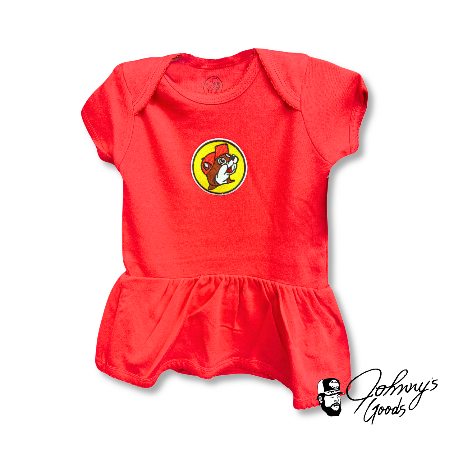 Buc-ee's Picot Bodysuit Dress Red