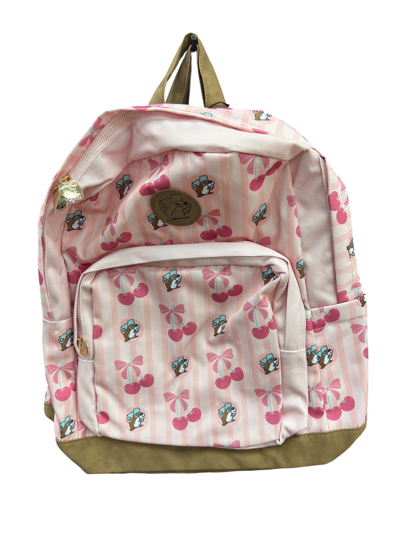 Buc-ee’s Pink Cherry Backpack – Cute School Backpack with Front Pocket & Adjustable Straps