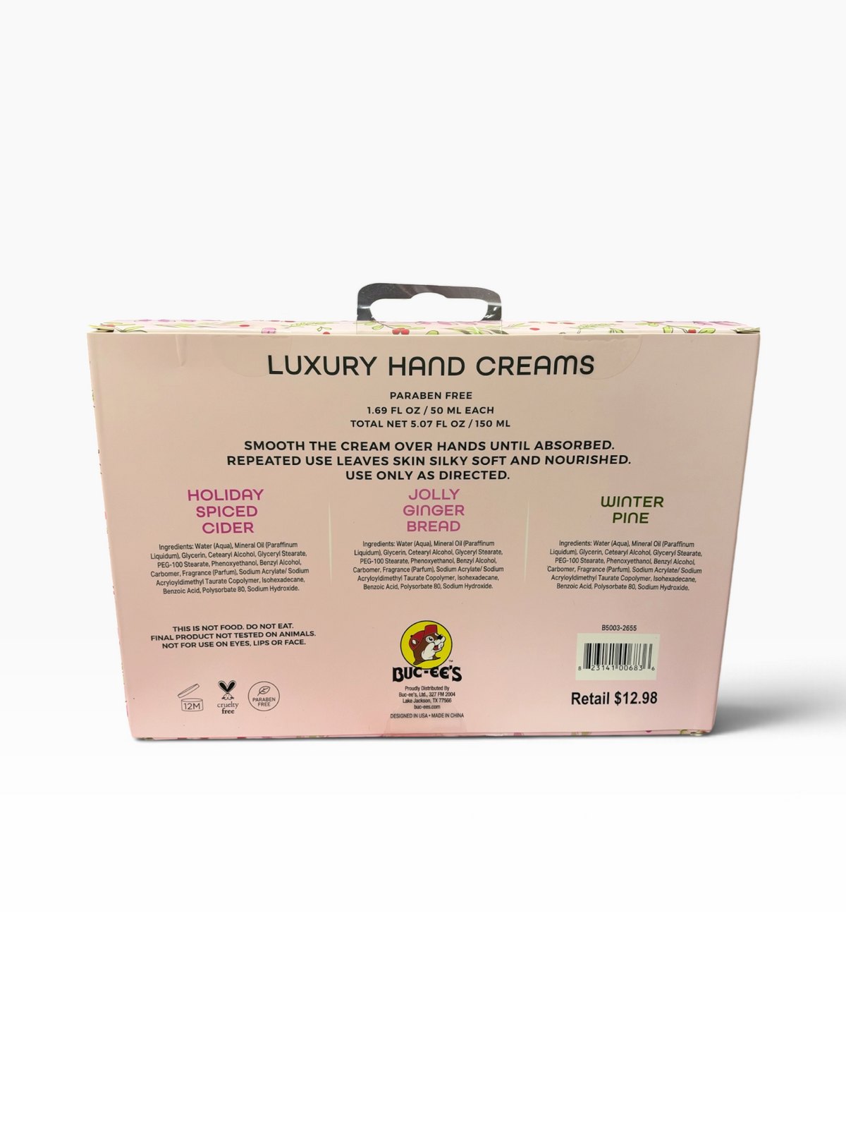 Buc-ee’s Holiday Luxury Hand Cream Gift Set – 3 Festive Scents