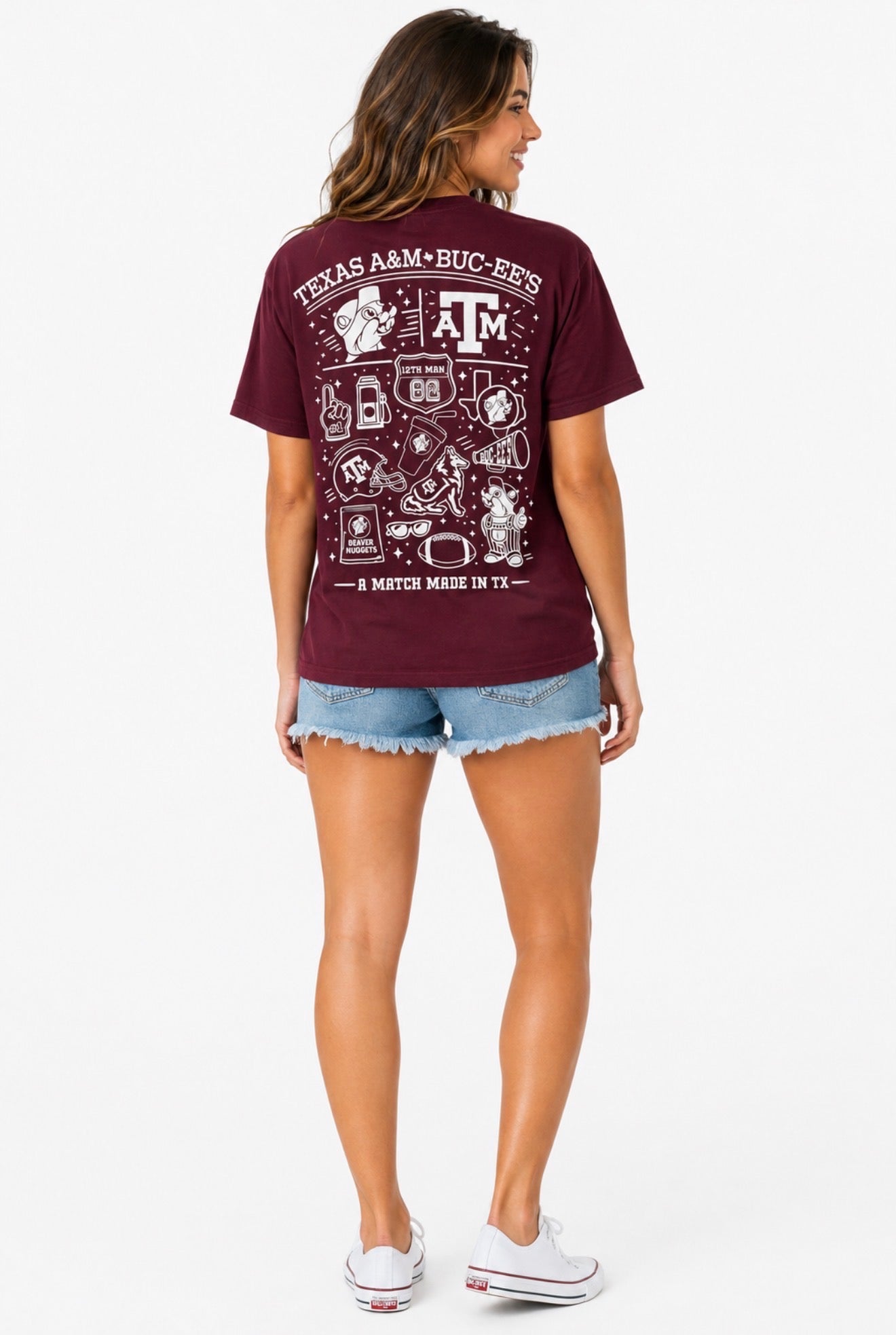 Texas A&M x Buc-ee’s Graphic T-Shirt – Maroon | Front & Back Design | Adult /Youth Unisex Tee