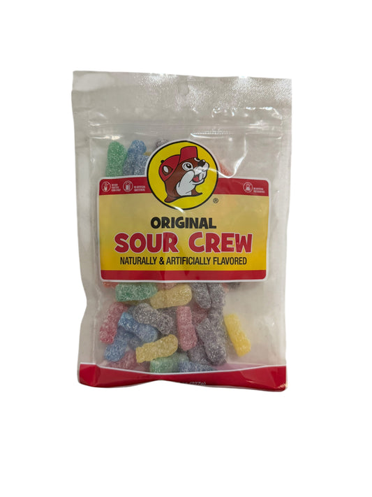Buc-ee’s Original Sour Crew Gummies Candy – 8 oz Resealable Bag
