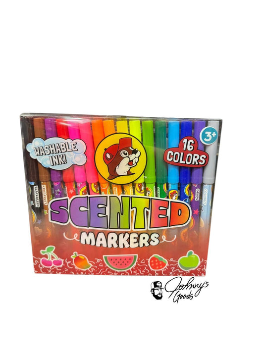 scented washable markers, Buc-ee’s markers, kids scented markers, non-toxic washable markers, 16-color marker set