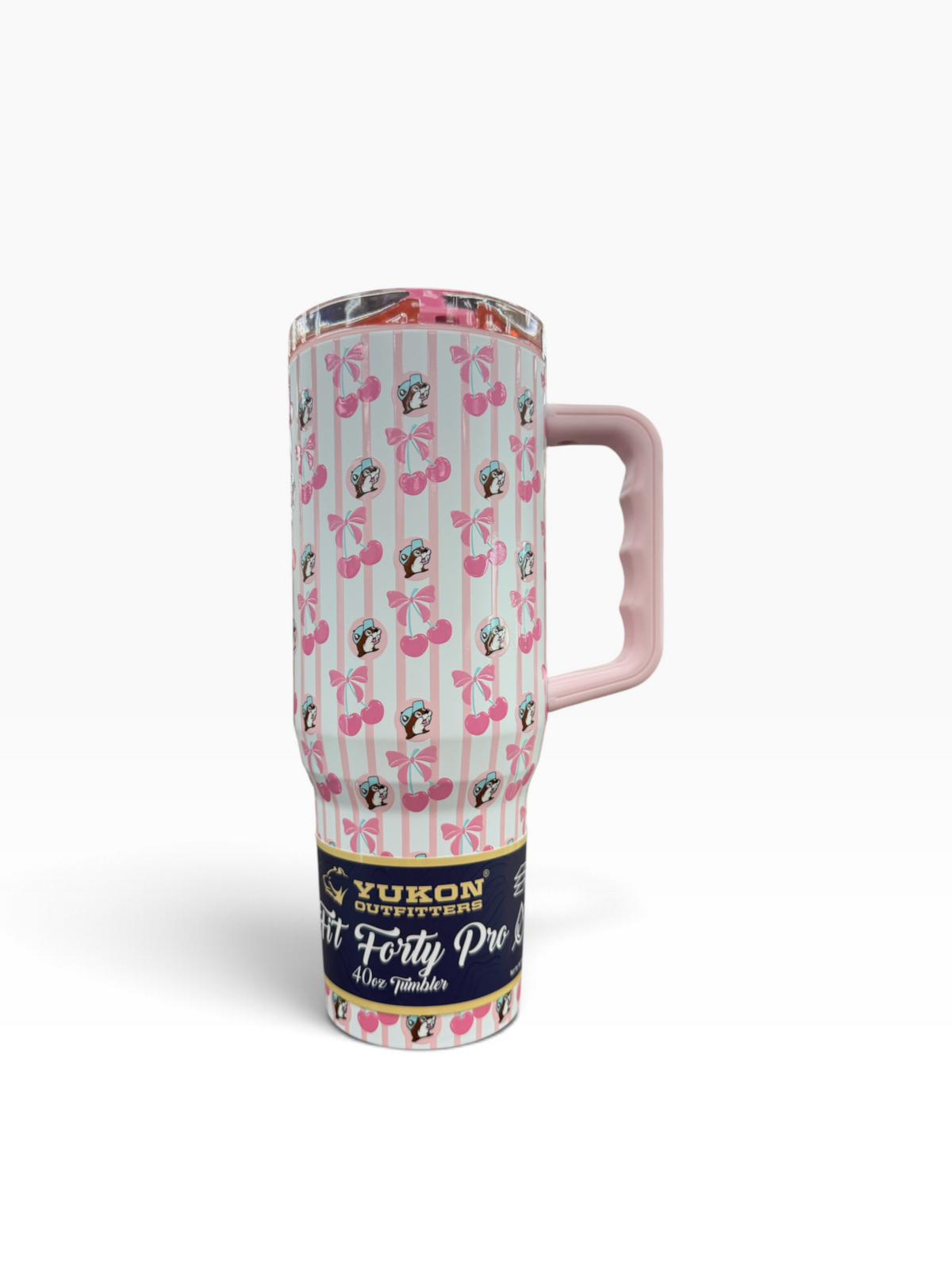 Buc-ee’s Pink Cherry & Bow 40 oz. Handle Tumbler
