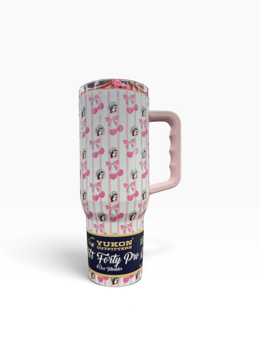 Buc-ee’s Pink Cherry & Bow 40 oz. Handle Tumbler