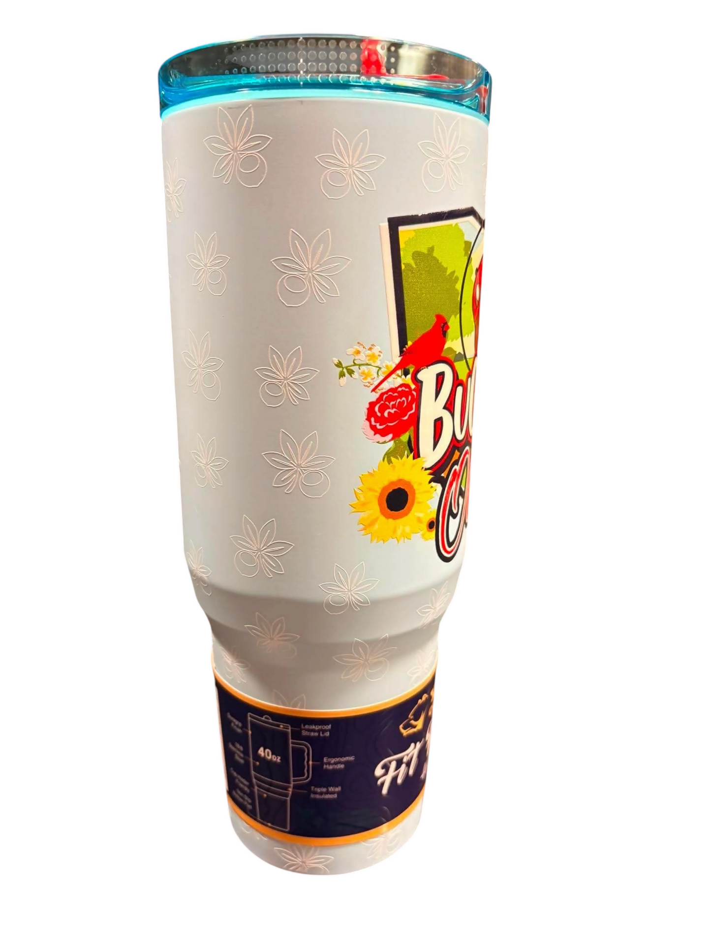 Ohio Buc-ee's 40 oz Insulated Travel Tumbler with Handle & Straw – Stainless Steel Drink Cup