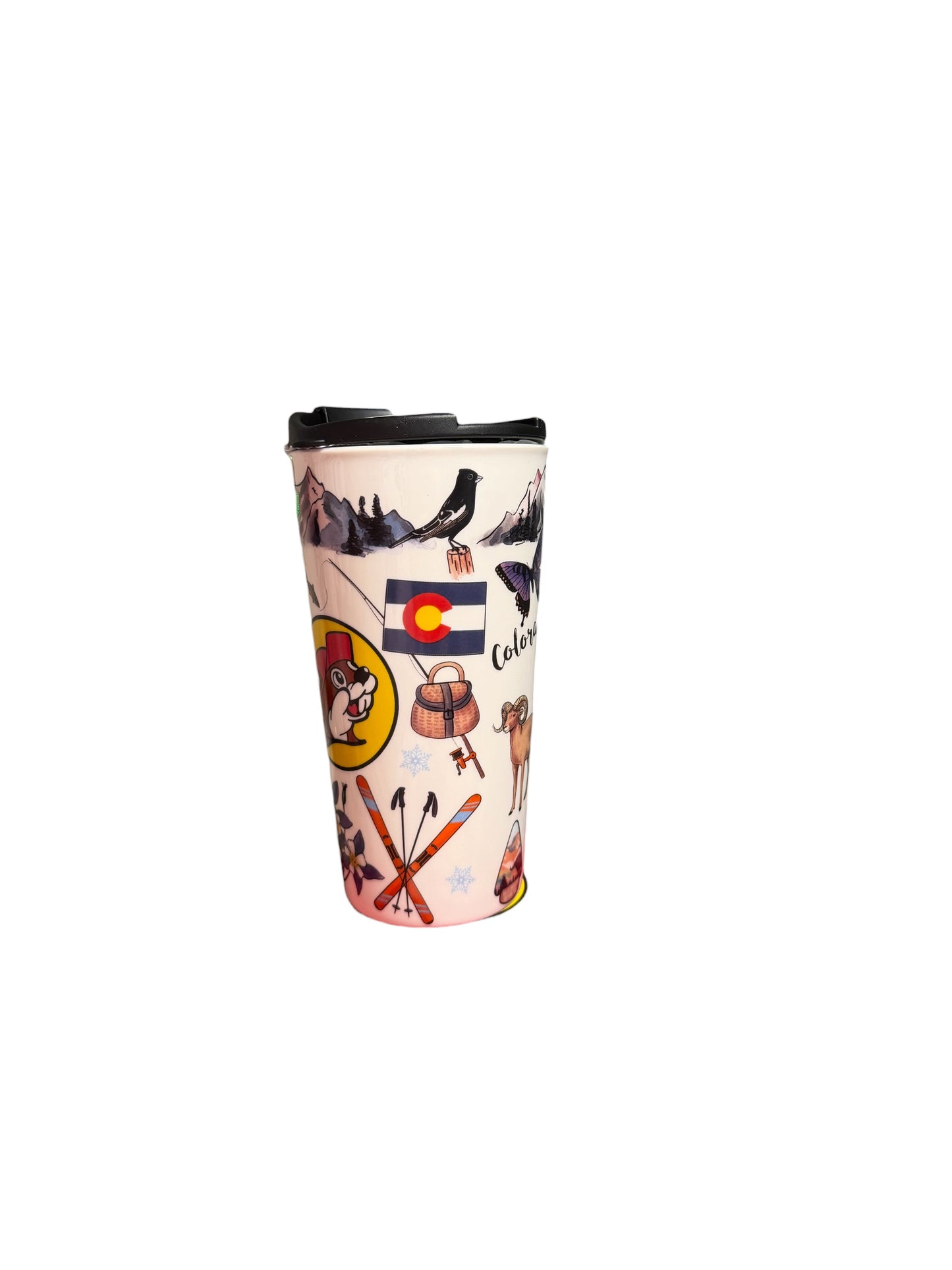 Buc-ee’s Colorado Icons Travel Mug with Handle & Lid