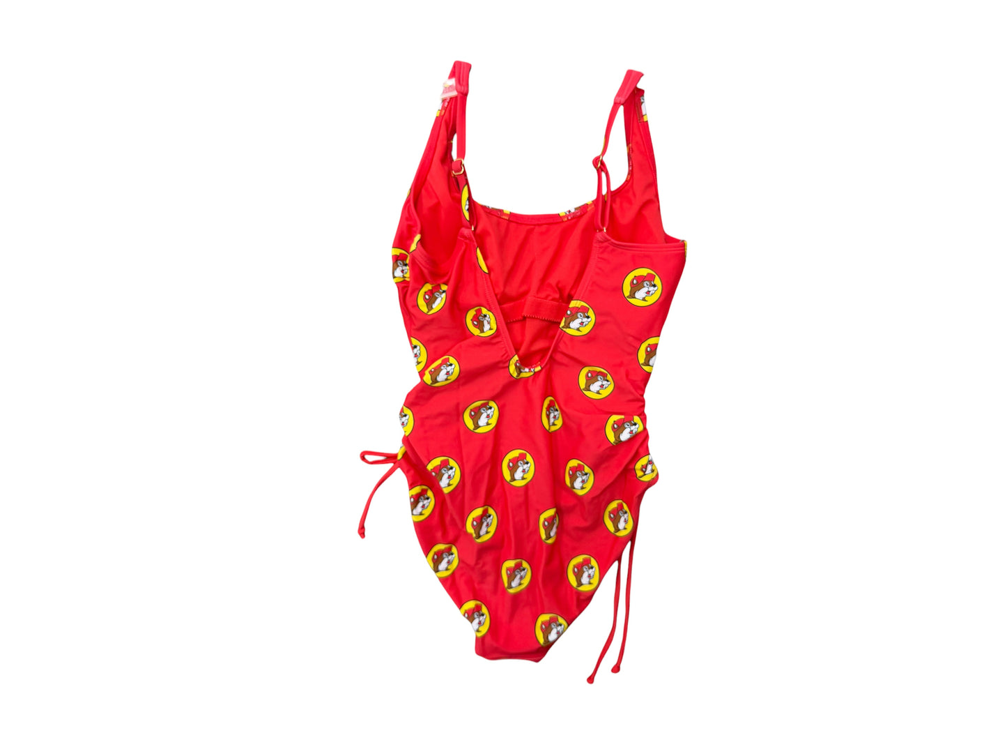 Buc-ee’s Women’s One-Piece Swimsuit – Leopard & Tropical Floral Prints | Adjustable Side Tie | Pink Lined