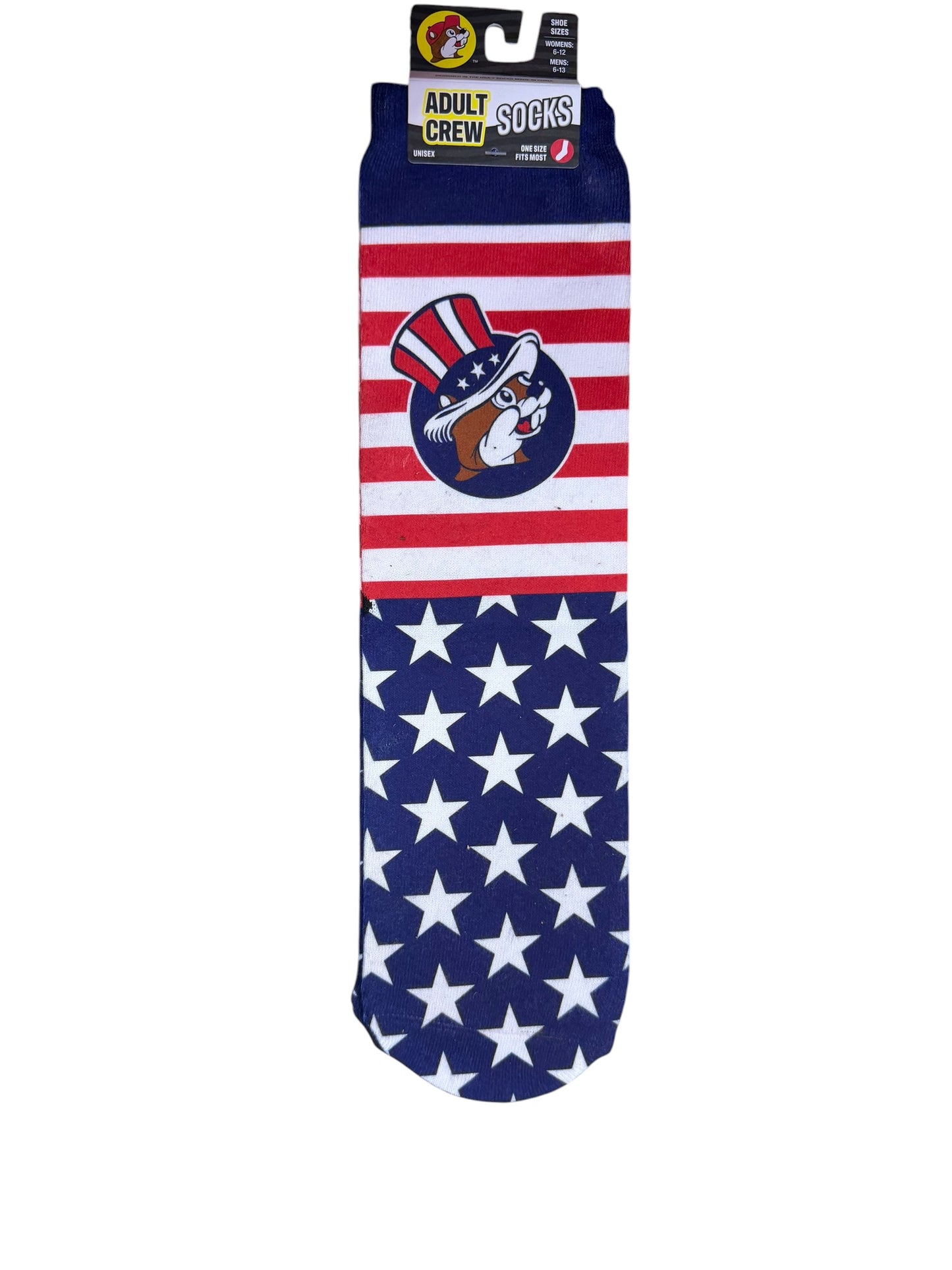 Buc-ee’s Patriotic Socks Collection – Kids & Adult Crew, Ankle & No-Show | Red White & Blue Beaver Socks