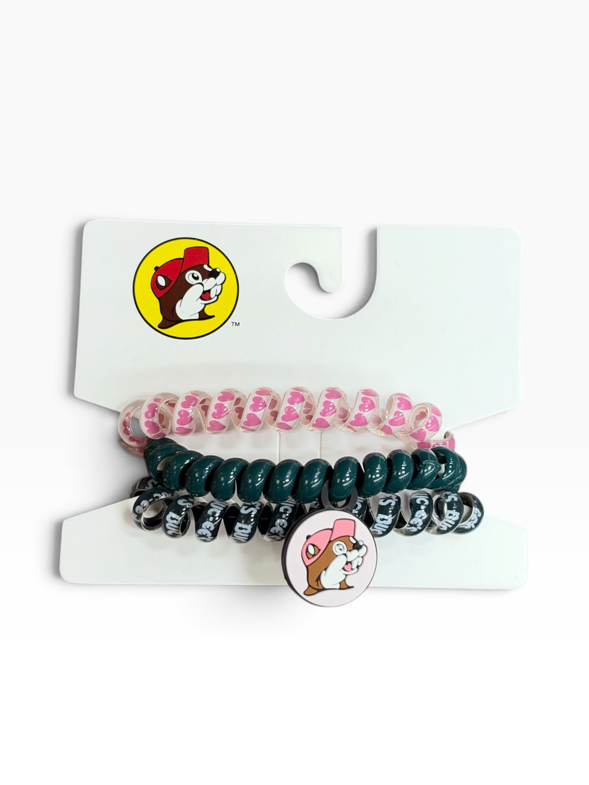 Buc-ee’s Coil Hair Ties – 3 Pack | No-Crease Spiral Hair Bands