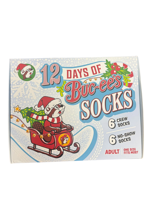 12 Days of Buc-ee’s Socks – Holiday Advent Gift Box