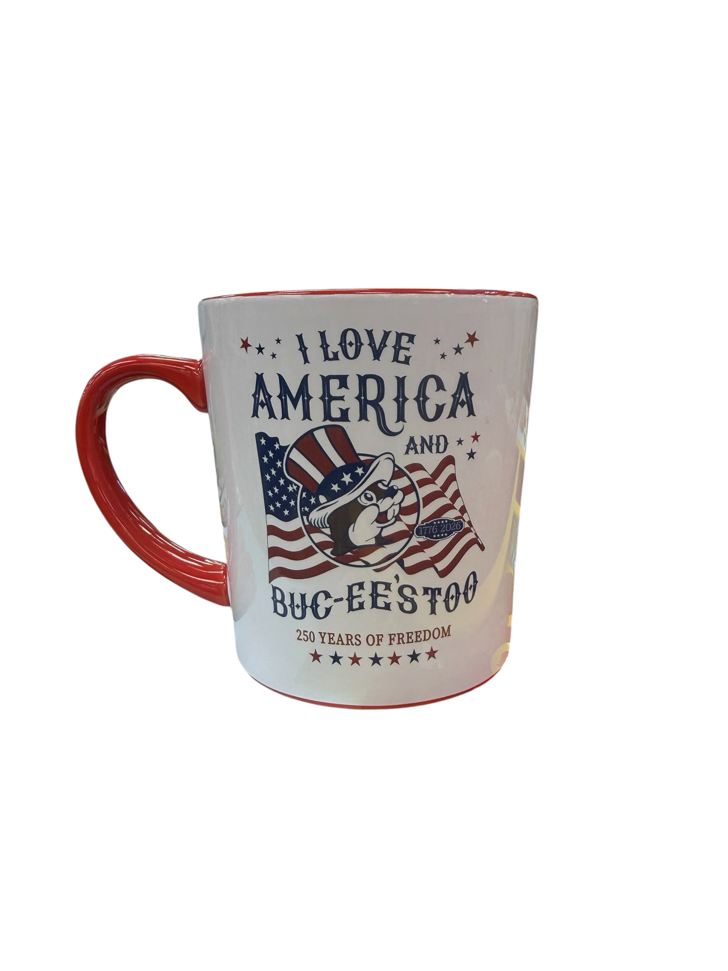 🇺🇸 Buc-ee’s “I Love America & Buc-ee’s Too” Coffee Mug – 250th Anniversary Edition