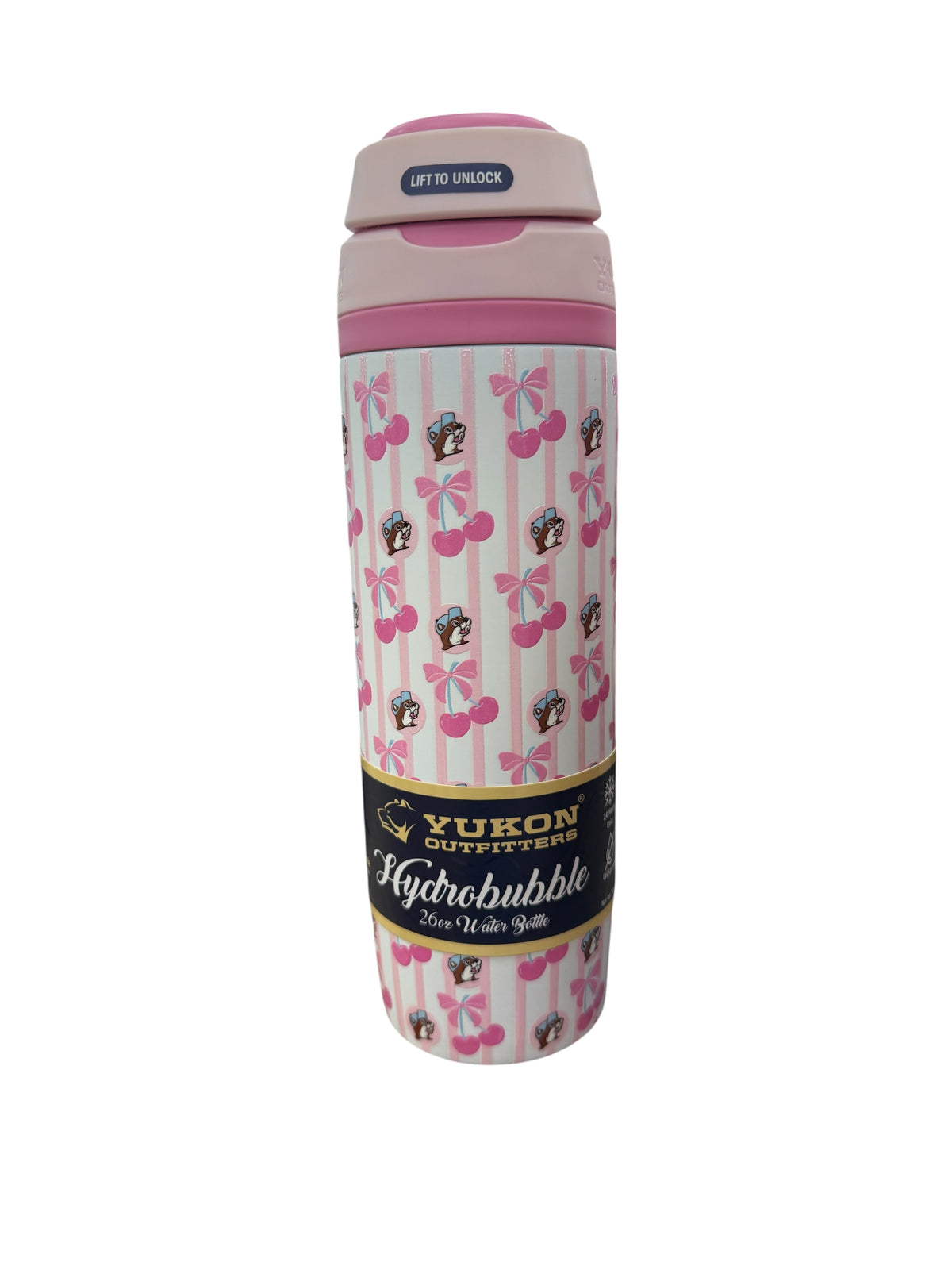 Buc-ee’s Yukon Outfitters Hydrobubble Water Bottle – 26 oz Insulated Stainless Steel Bottle – Red/Cherry