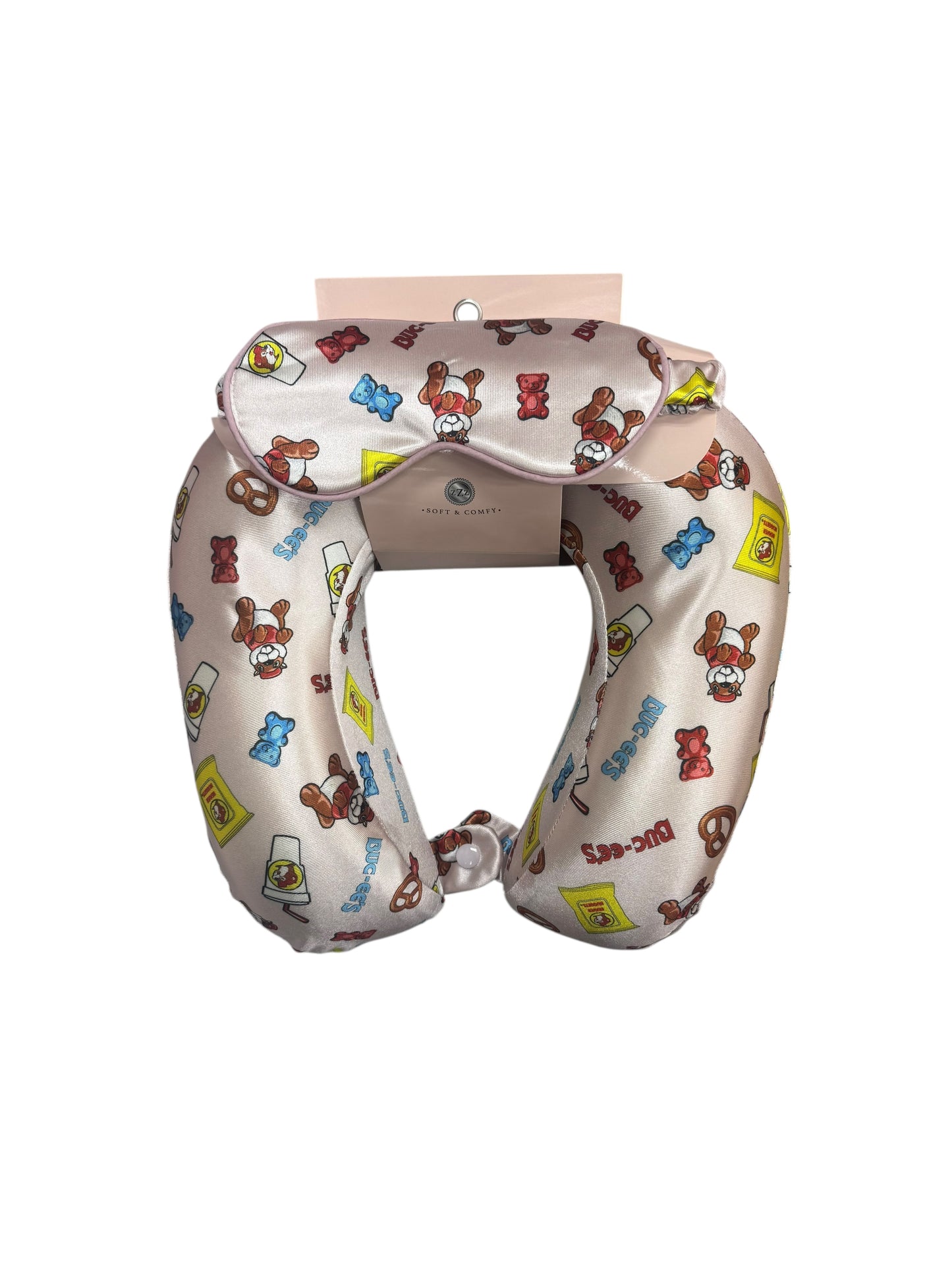 Buc-ee’s Travel Neck Pillow & Eye Mask Set – Soft & Comfy